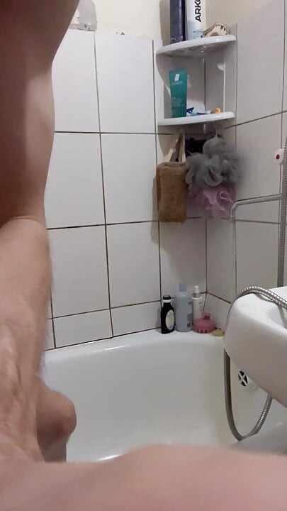 Femboy is playing in the shower