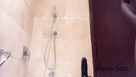 Elena Riding Her Fat Big Dildo in the Shower While Thinking About Stepdad