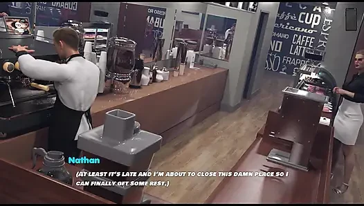 Beautiful and Mature MILF Fucked and Creampied by a Lonely Barista Boy