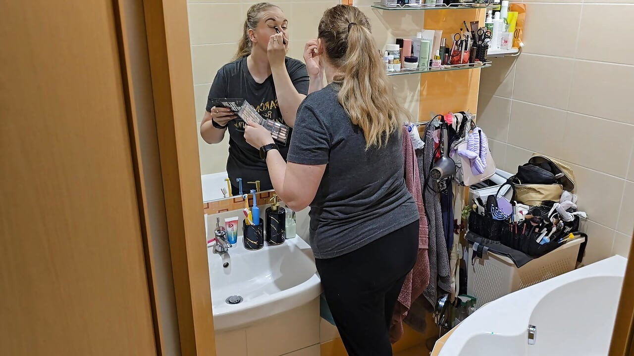 Watching My Wife Get Ready… She Looks so Good - Mirror Makeup Routine