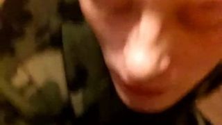 Sucking Big Black Cock Cum On My Face and mouth