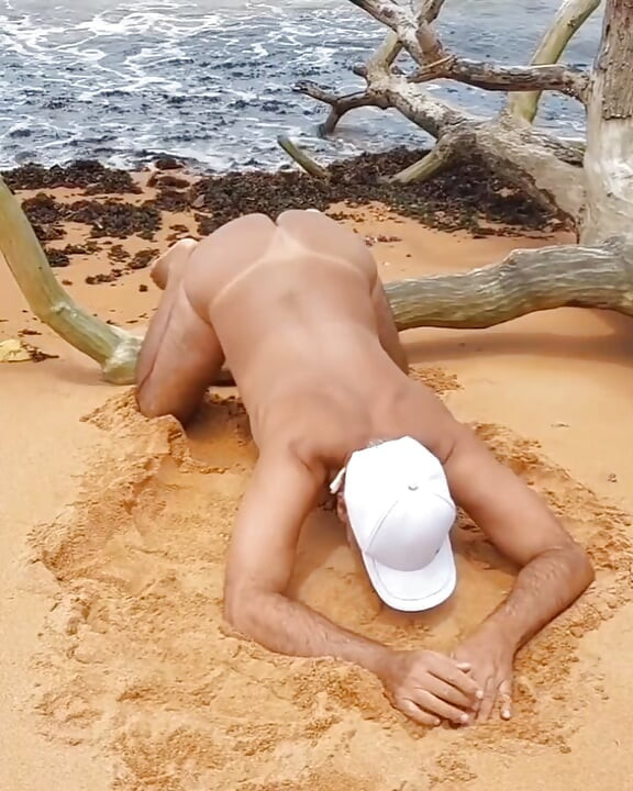 Ladysilva Taking off Her Panties on the Beach Showing off Her Hot Tanned Ass with a Tan Line