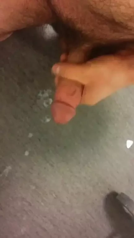 Empying my balls on the gym floor.