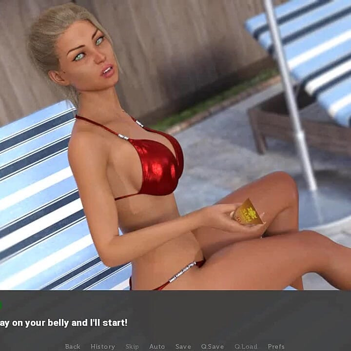 Angel of innocence: topless massage by the pool ep 11