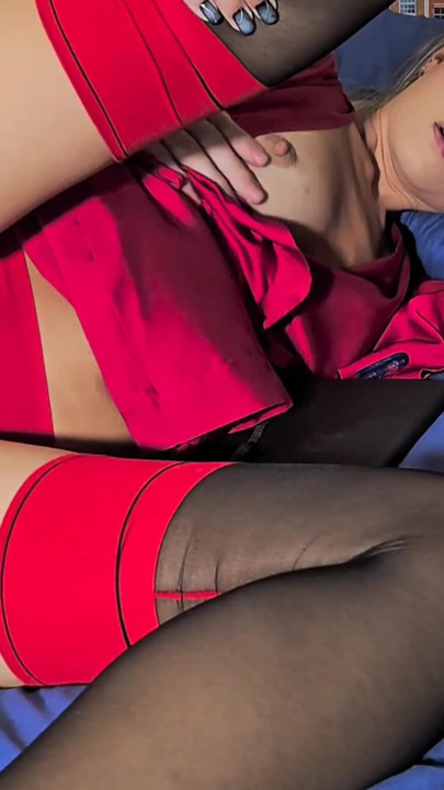 While Stepmom Was Lying on Her Side, I Pulled Her Panties