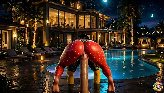 Poolside Passion Under the Stars - AI Hentai ASMR
