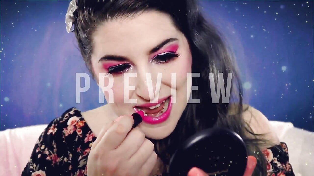 Pink Lipstick on Plexiglass Asmr