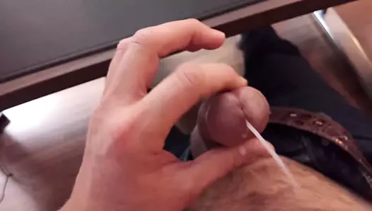 Frenulum jerk off a lot of cum One finger jerk off