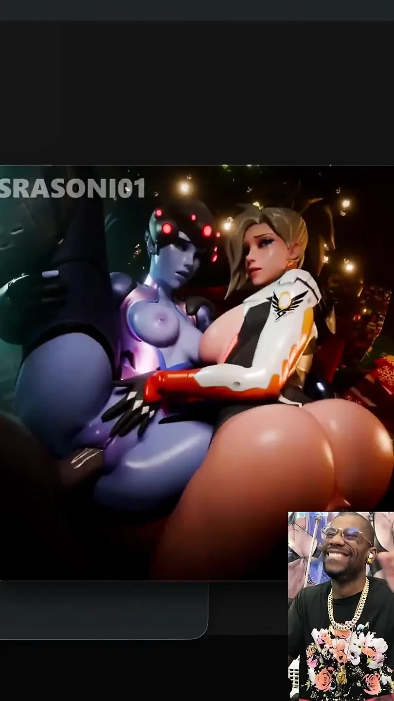 Tight Bald Pussy Widowmaker Getting Fucked While Mecry Takes It in Her Ass by BBC Gooners