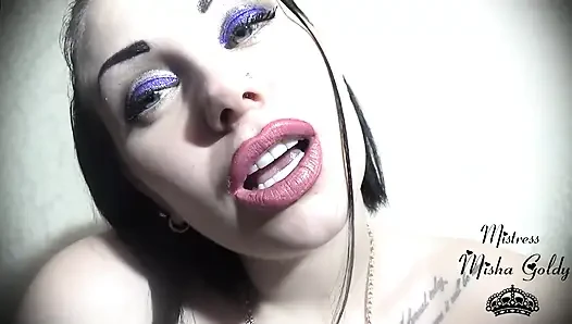 Pink-goldene lippen, glossen-fetisch & anbetung