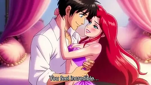 Ariel & Eric moonlit balcony passion - Romantic 3D Anime Love
