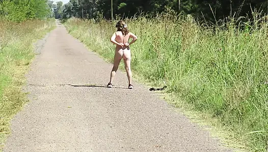 Patricia undresses under the summer sun