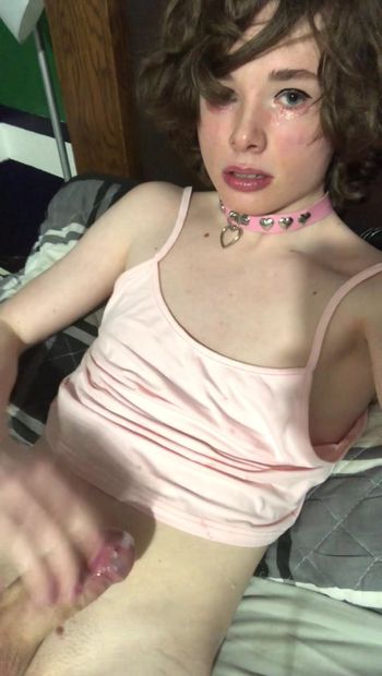 Cute Femboy with Vibrator cums for the Camera