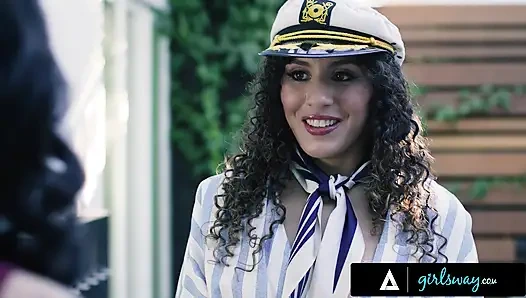 GIRLSWAY - шаловливая Avery Black хочет веревочную бондажную фантазию от горячей соседки Лив, женское доминирование, обновленной