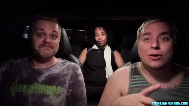 Two chubby gays tease curly Marcos and his big cock