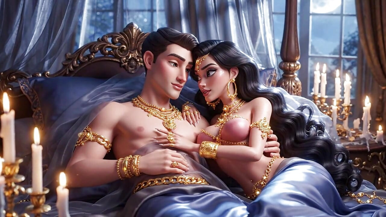 عاشقان کارتون لوکس مجموعه عاشقانه اتاق خواب صمیمی - زیور آلات طلا شور و اشتیاق انیمیشنی حسی