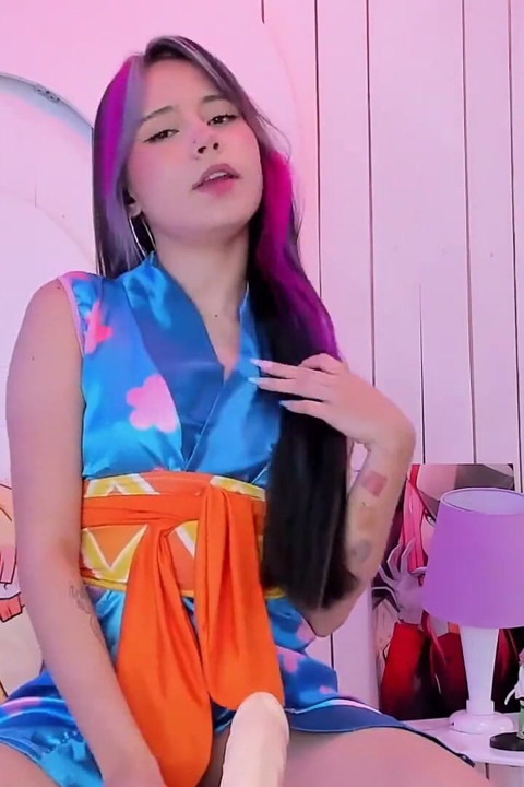 Cosplay Cutie Penetrates Her Tight Pussy Hard