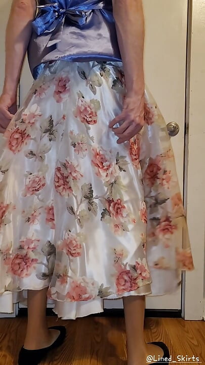 Slippery smooth satin layers underneath my skirt