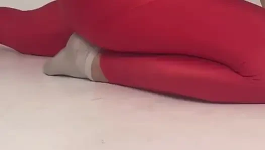 teasing yoga long legs