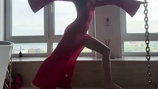 home relaxing - yoga - perfect transparent dress
