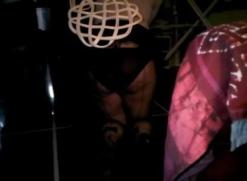Heavy blowjob with carpet beater for submissive wife