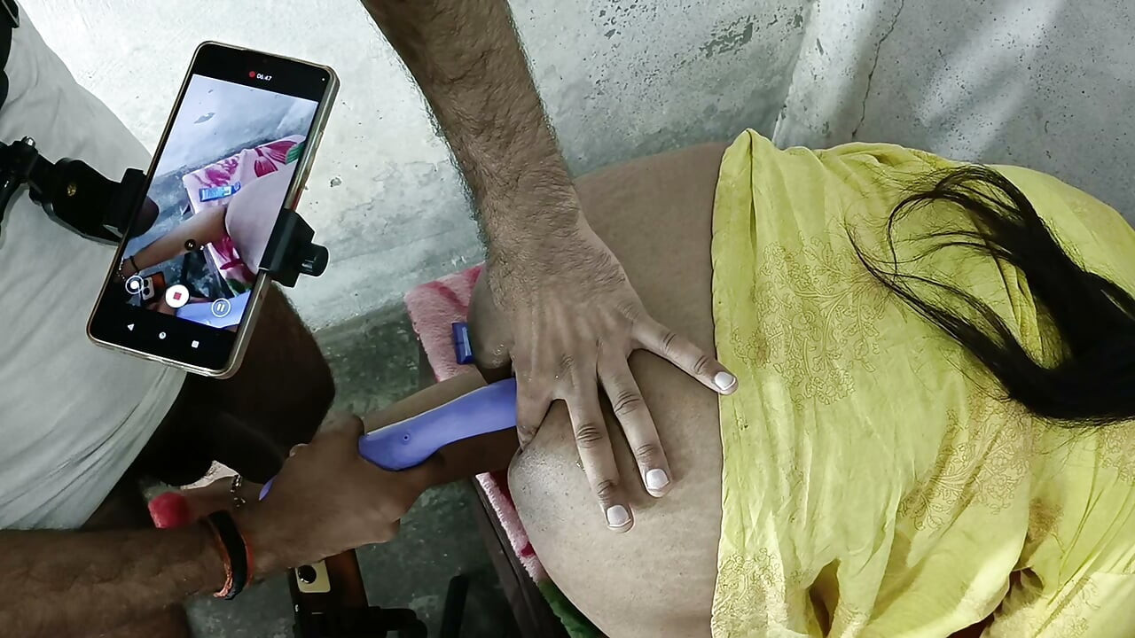 Double dildo in ass to fuck big ass Hindi audio doggy style anal