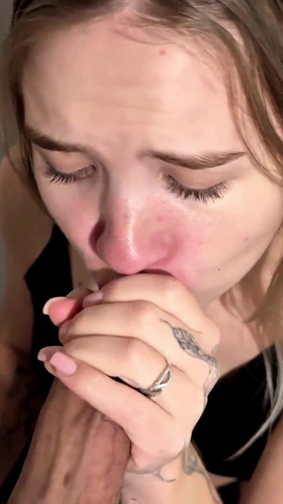 Unforgettable moment from "A brunette with a nice figure gives her step brother a blowjob."