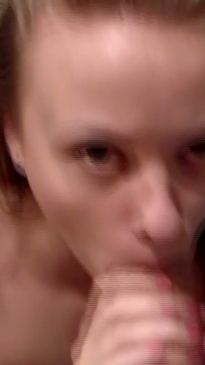 Hot Blonde Ukrainian Slut On Her Knees Taking Fat White Cock | Clip 1