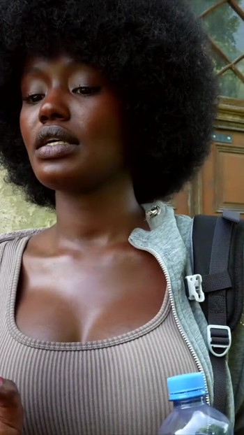 Thrilling moment from "Czech Streets 152: Quickie with Cute Busty Black Girl"