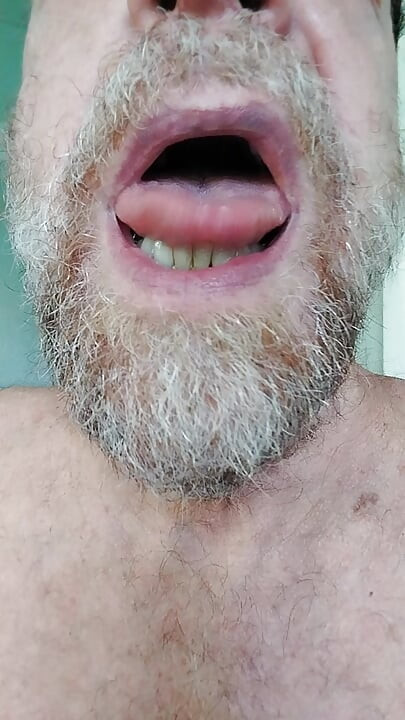 Close up mouth and tongue action