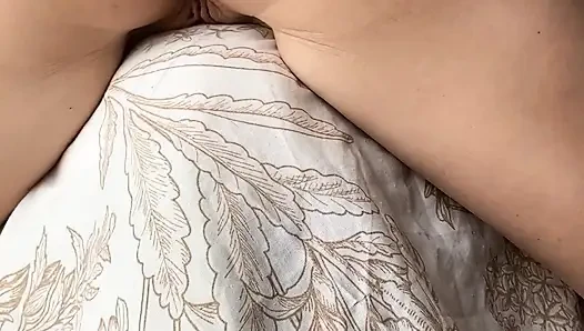 Humping corner of bed until have big orgasm