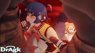 Xiangling تجميع الرسوم المتحركة Genshin Impact Hilichurl هنتاي الإباحية