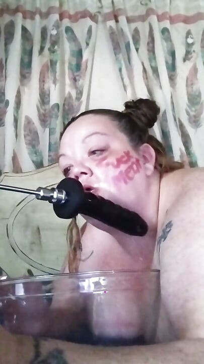 Throat Slave Fuck Machine Training Piggys Wet Ass Mouth and Slop Bowl