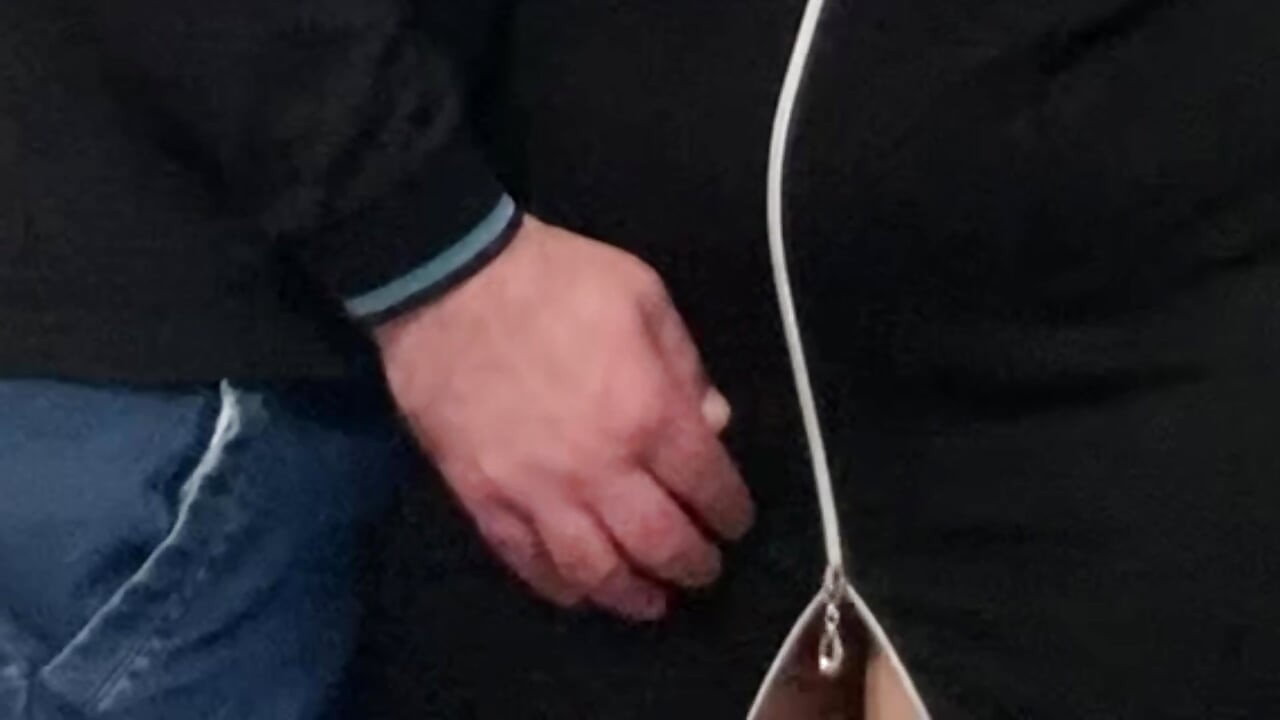 Strange Perv Fingering MILF Pussy in Public