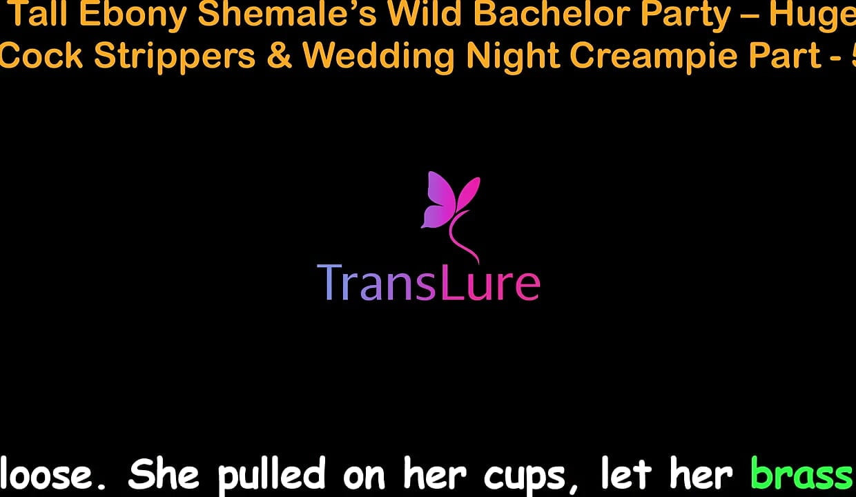 Engelsk ljudsexhistoria - lång ebenholts Shemales vilda bachelor party - enorm kuk strippare & bröllopsnatt creampie - 5