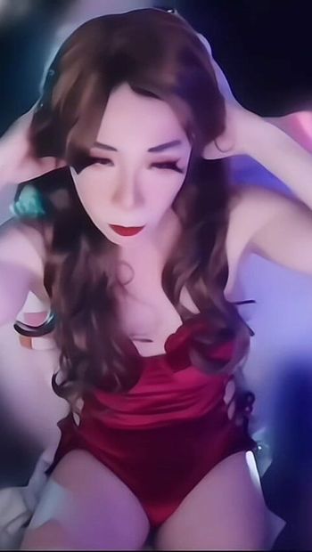 Live-streaming in meinem roten sexy badeanzug, macht mich geil