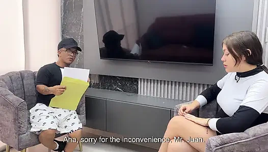 Pria kecil dengan kontol besar sangat menembus memek gadis latin hamil.