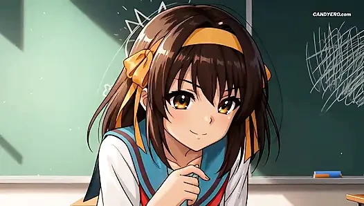 Bir okul sınıfında çifte penetrasyonlu grup seks (yapay zeka)