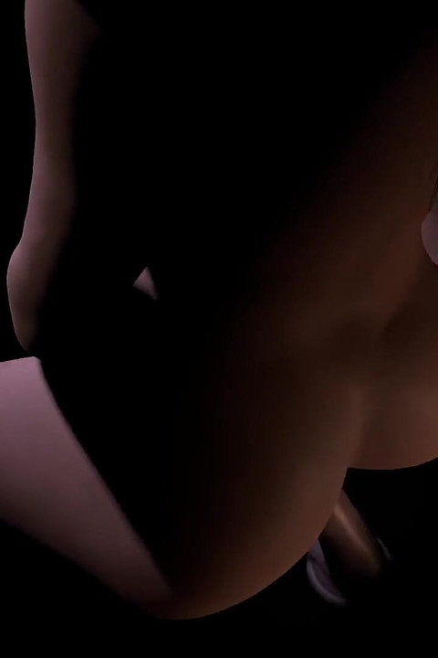 Beautiful Plum Girl Riding Dildo in the Dark