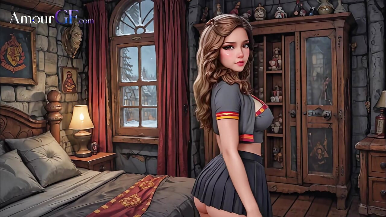 POV AI cock throbs inside cartoon slut’s ass till hot cum pours out in magic dorm