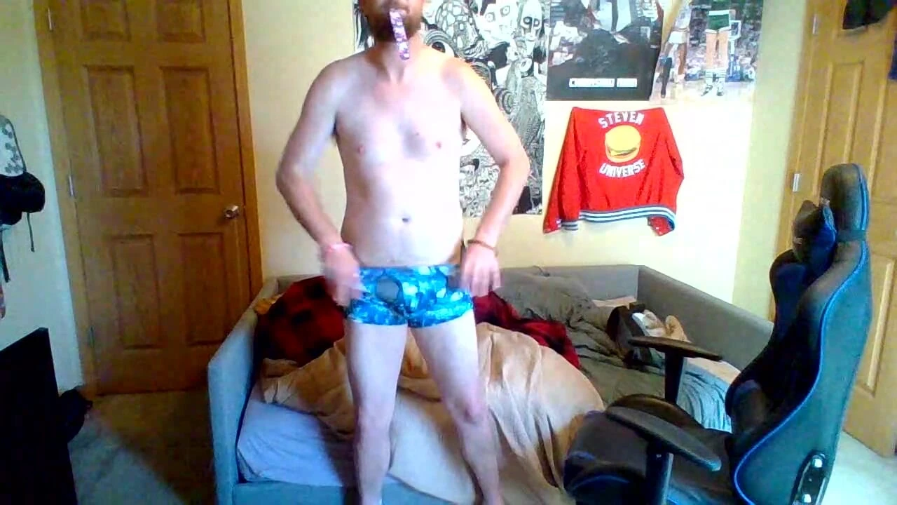 Tall white boy takes boxers off to show softie SPH GROWER