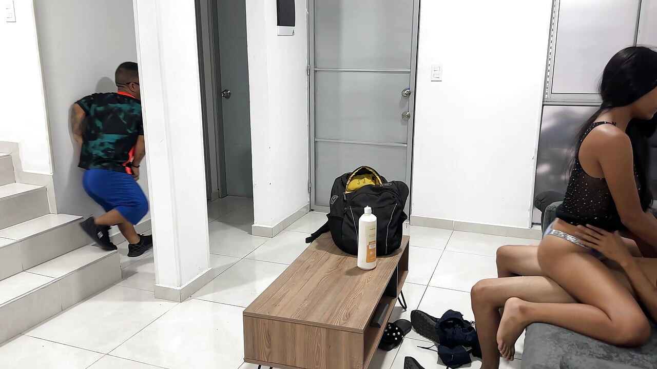 Young and attractive masseuse gives his client's wife a hard fuck but he doesn't know that he likes to see his wife get fucked.