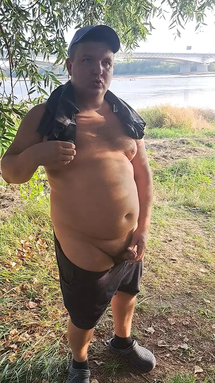Bear Masturbating on the river bank