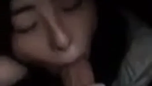 Asian Girl Hides Under Table To Suck Boyfriends Dick