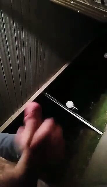 Cumming outside at night