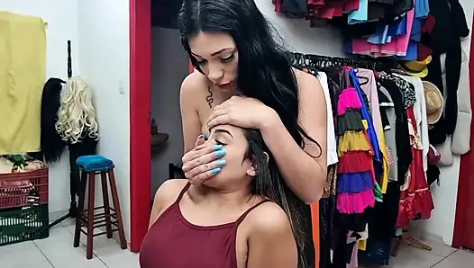 Hands Over Mouth Lesbian Domination Top Babes