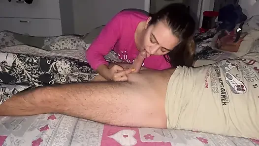 Morning Blowjob and Deepthroat with My Hot Wife