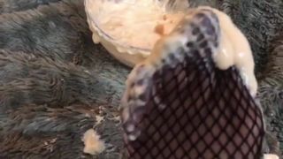 Pedalia love的渔网脚趾蘸酸奶