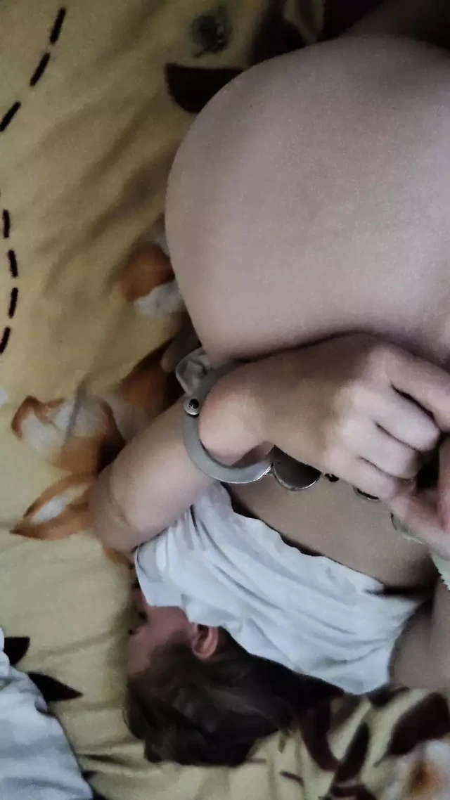 My stepbrother handcuffs me and makes me his bitch, he ends up in my ass