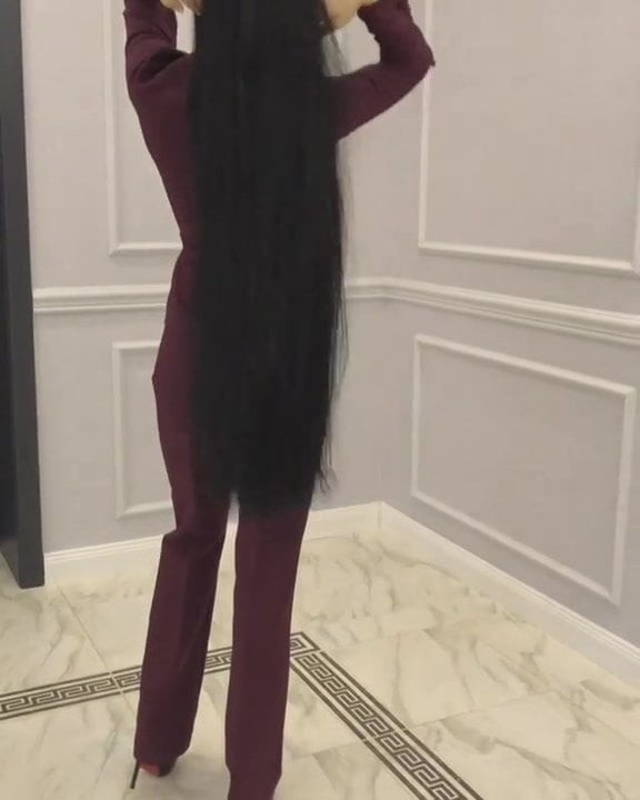 long hair and high heels